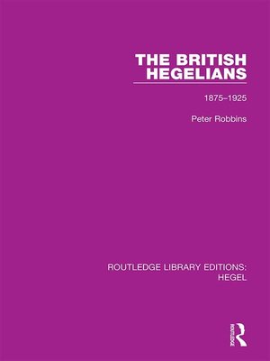 cover image of The British Hegelians